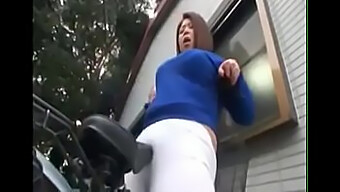 Asian Amateur Rides A Bike And Jerks Off