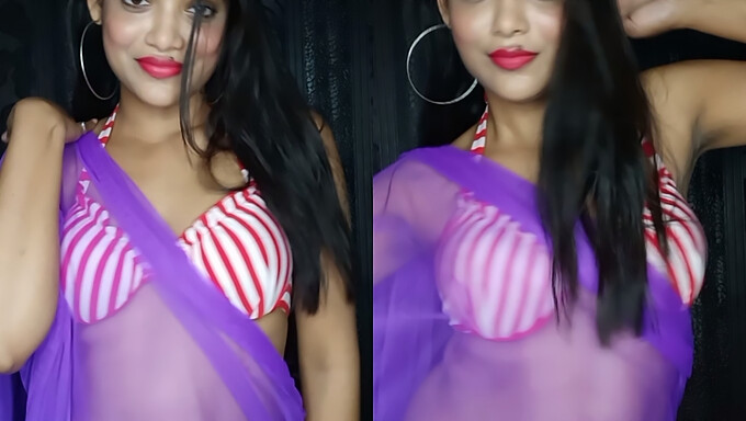 Rekha Boi, Wanita Asia Langsing, Menanggalkan Bikini Dalam Tarian Striptis Yang Menggoda