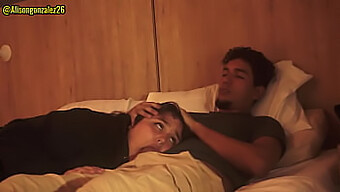 Stepbrother And I Sneakily Watch A Movie In My Room, Leading To A Steamy Encounter With A Deep Throat Blowjob