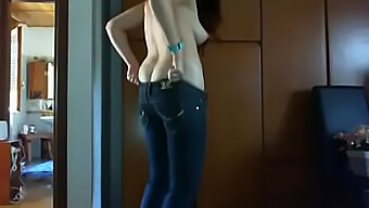 Milf In Tight Jeans Shows Off Her Big Ass And Lets You Admire It