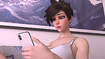 Una Animación 3d De Una Chica Anime Rasurada Masturbándose En Pov