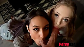 Anastasia Knight E Eliza Ibarra Seduzem Um Papai Pervertido Em Um Cenário De Sexo Familiar Tabu