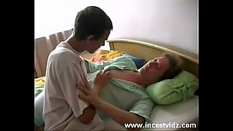 Blowjob From A Mature Woman Against A Young Guy In A Hot Threesome