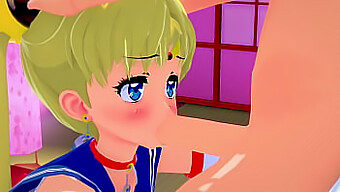 Kiimainen Opiskelija Sailor Moon Antaa Intohimoisen Suihinoton 3d Sfm Hentai -Videolla